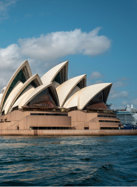 Sydney Opera House beside the harbour